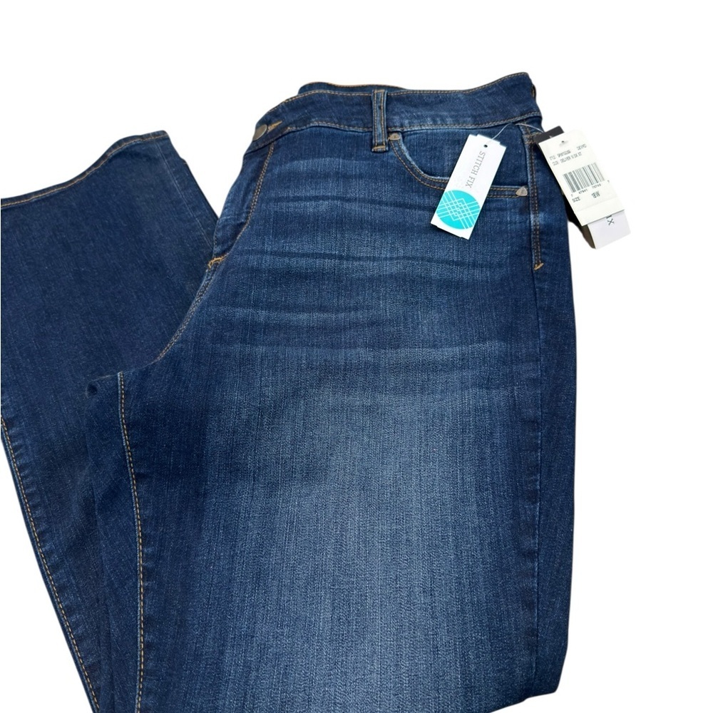Kut from the Kloth Jeans Size 18W Blue Washed Denim Baby Boot Cut Distressed NWT